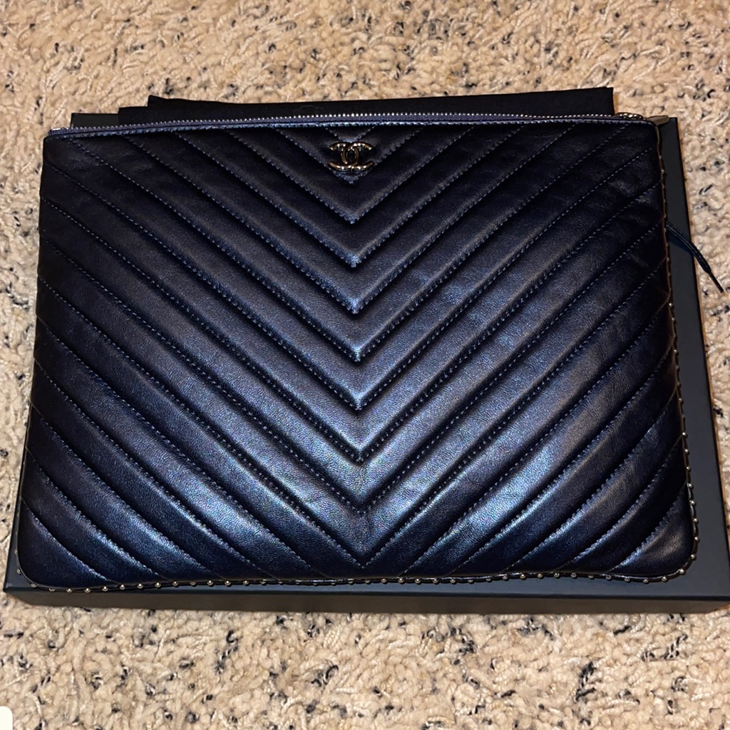 Chanel Black Quilted Cosmetic Bag